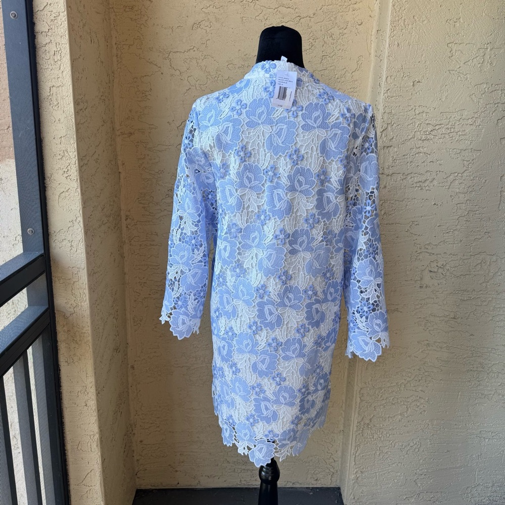 NWT J.Marie Maggie Floral Lace Shift Dress Sz XS Blue White - Picture 4 of 13